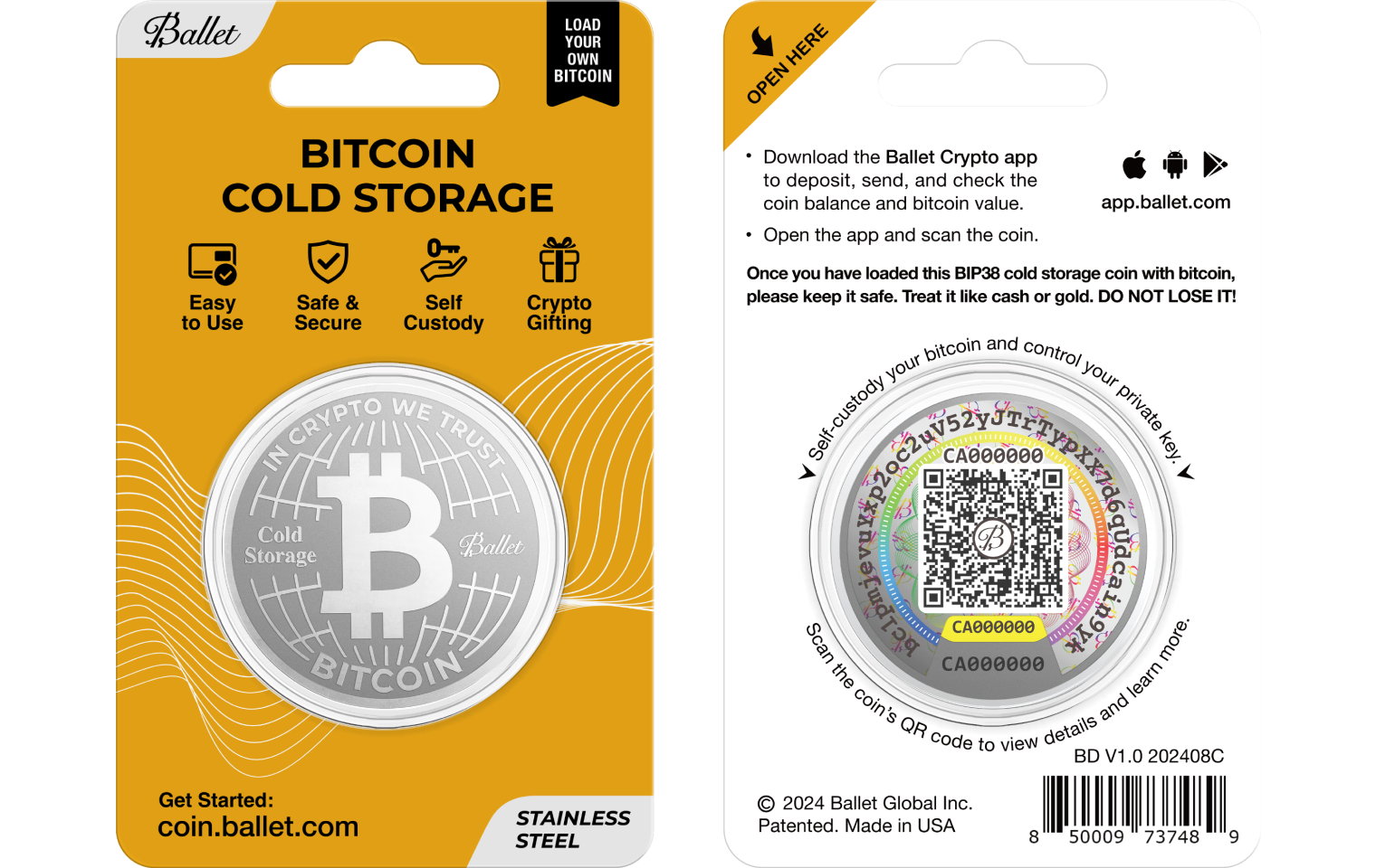 Ballet Bitcoin/XRP Cold Storage Coin