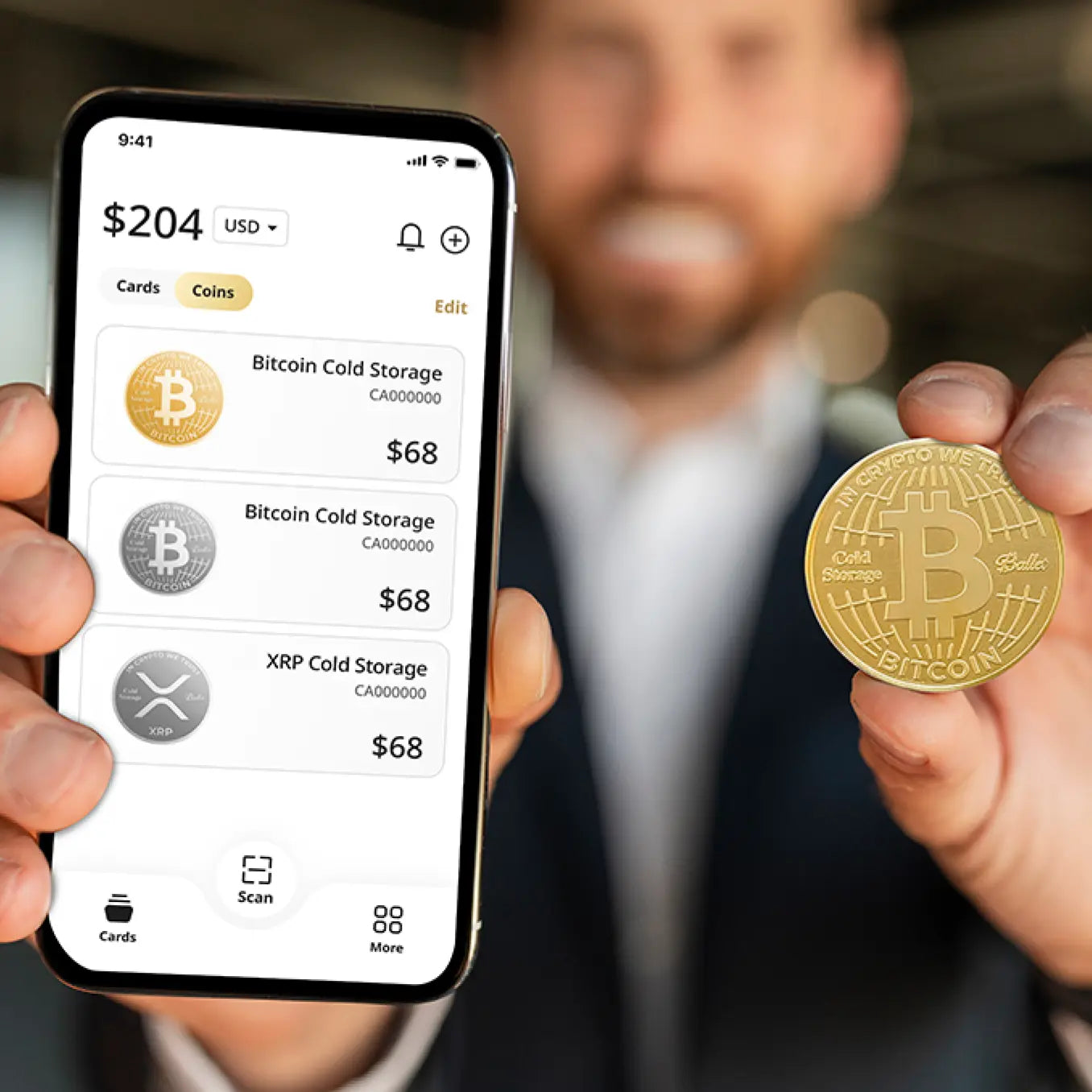 Using Cold Coin Animted Ballet Bitcoin/XRP Cold Storage Coin