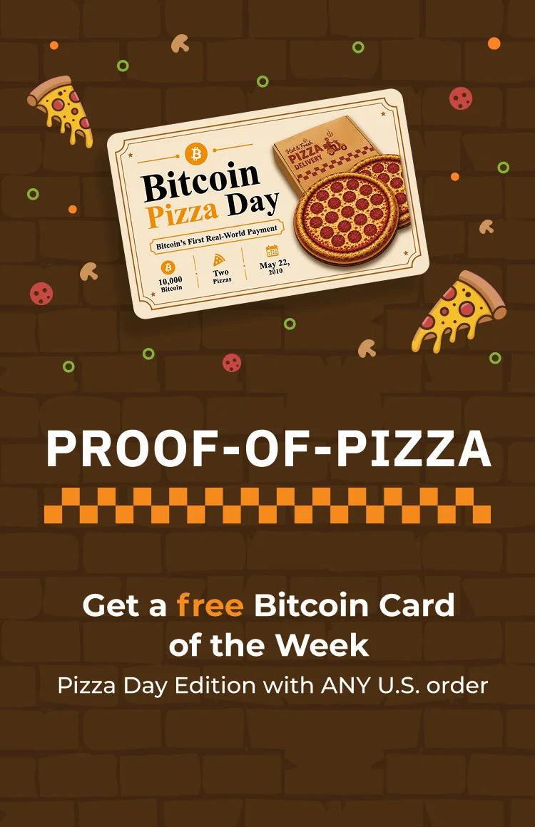 Free Bitcoin Card of the Week - Pizza Day Edition